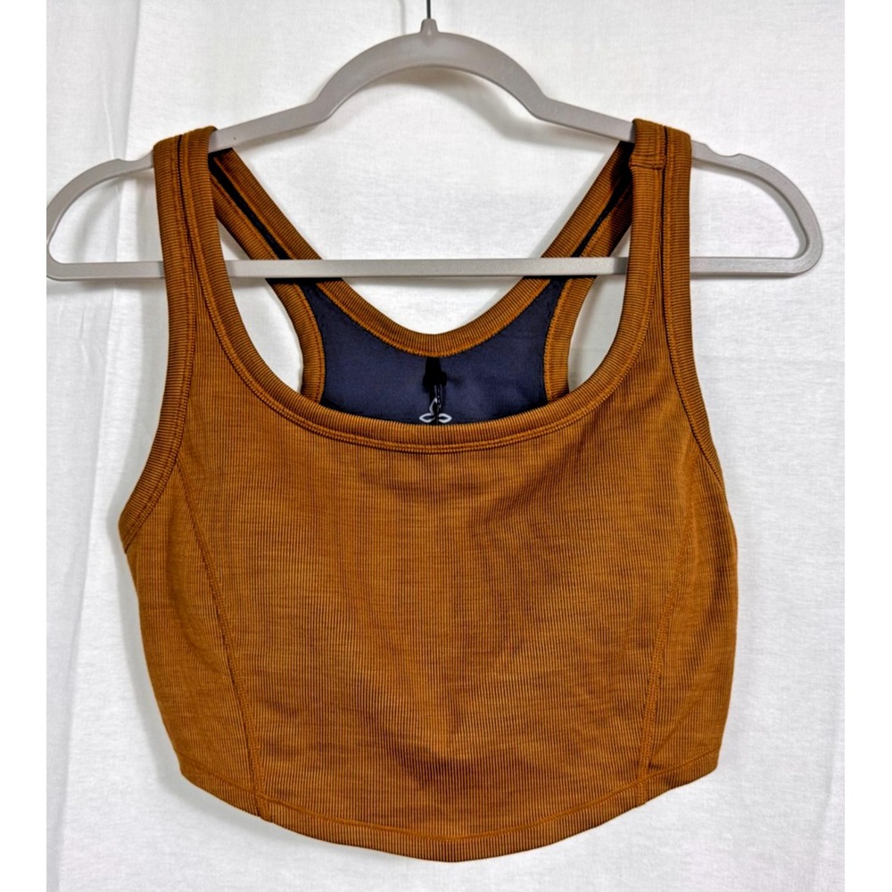 prAna Becksa Bralette Sports Bra Crop Top, Antique Bronze, Small, New
